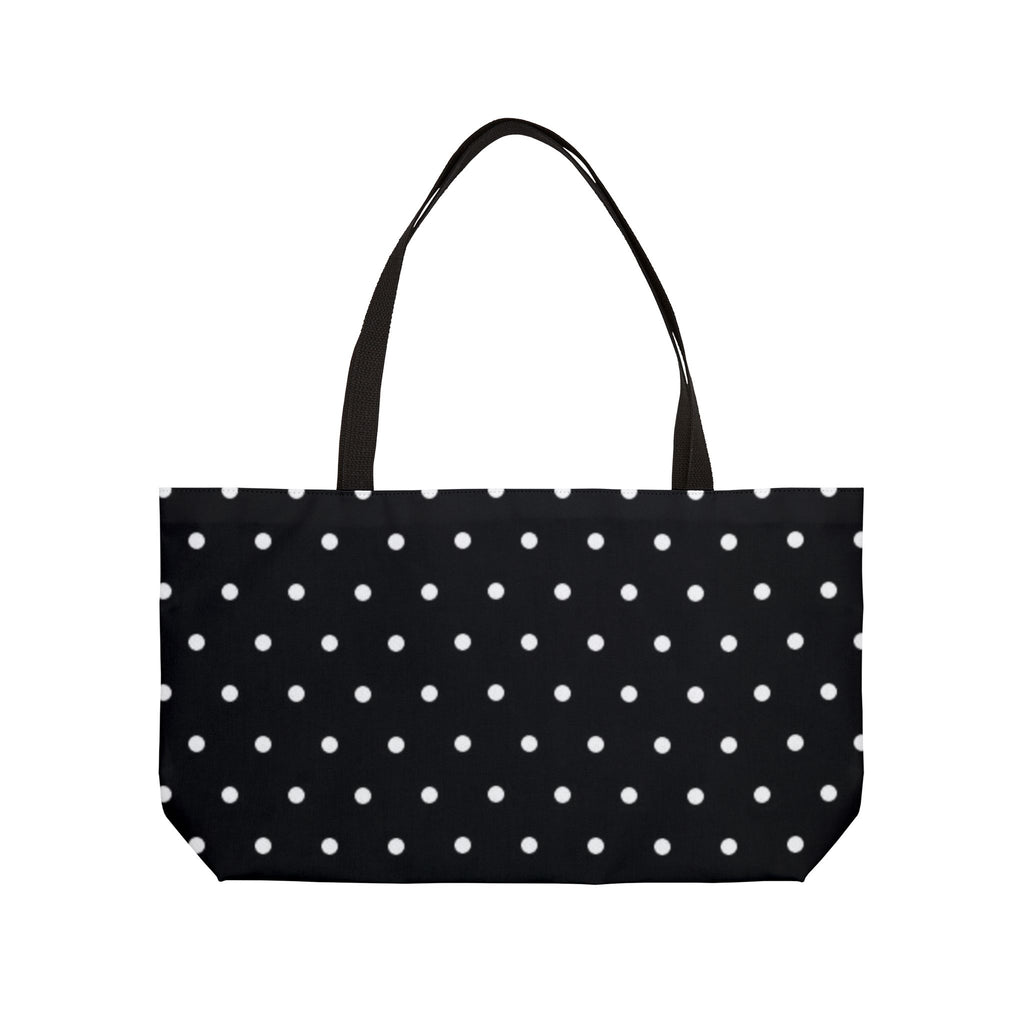 Black Polka Dot Weekender Tote Bag