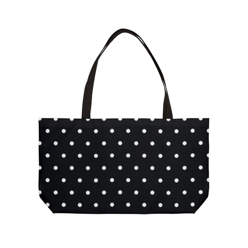Black Polka Dot Weekender Tote Bag