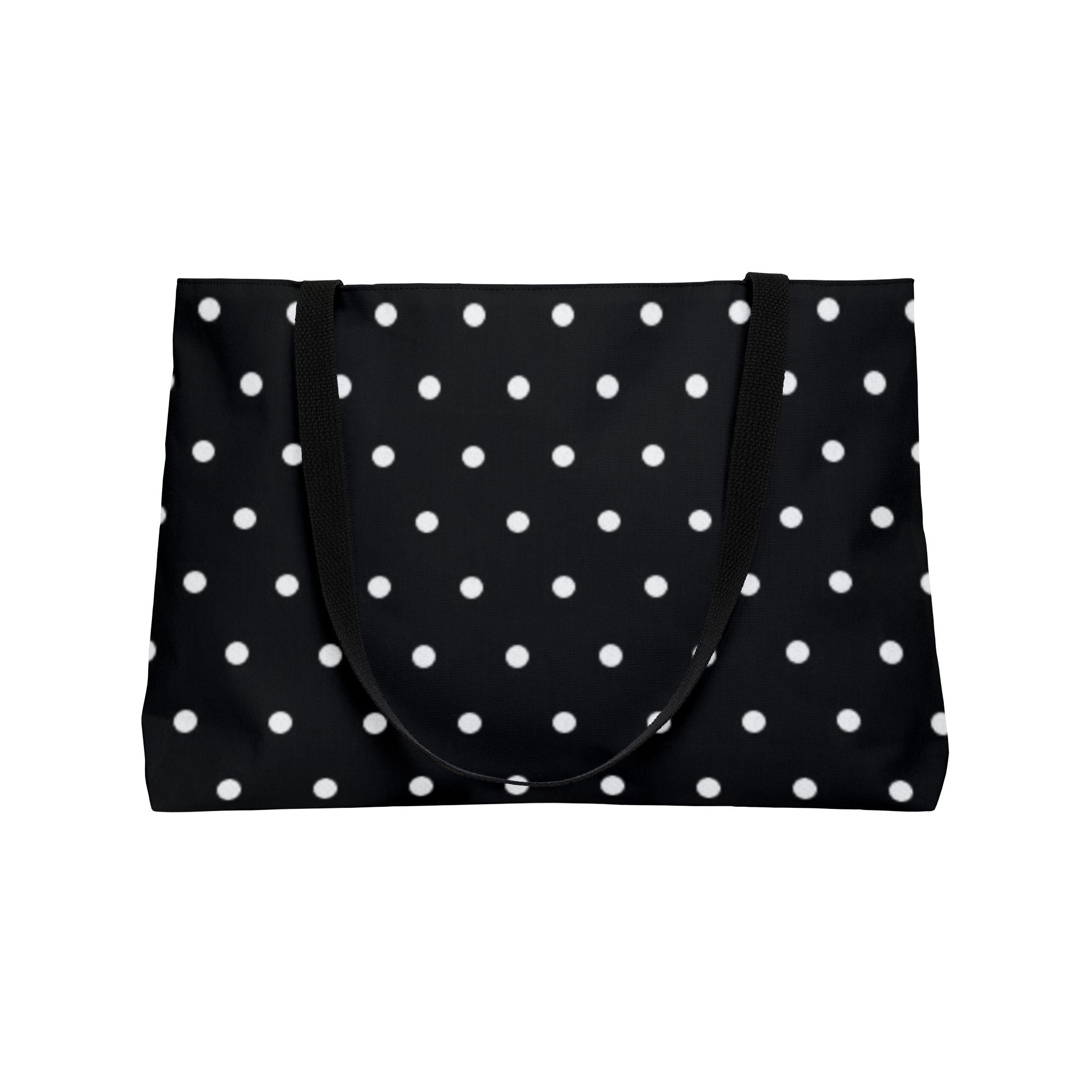 Black Polka Dot Weekender Tote Bag