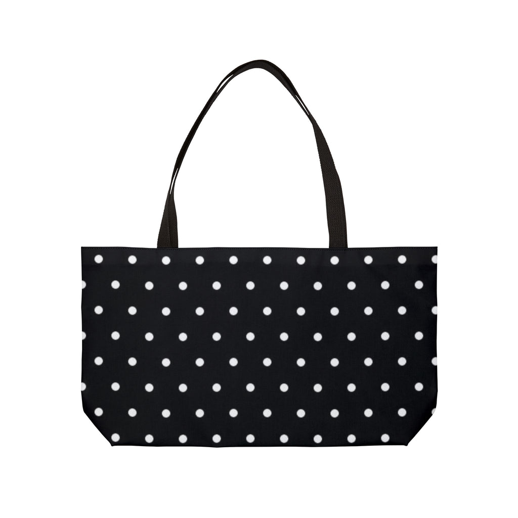 Black Polka Dot Weekender Tote Bag