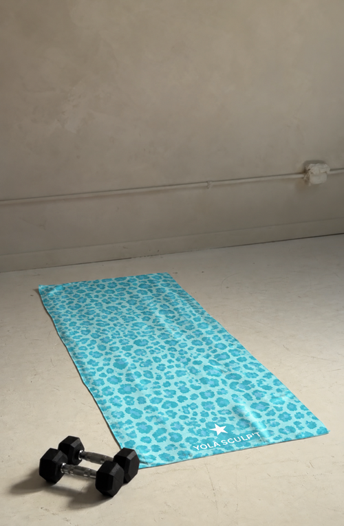 Aqua Cheetah Grip Towel