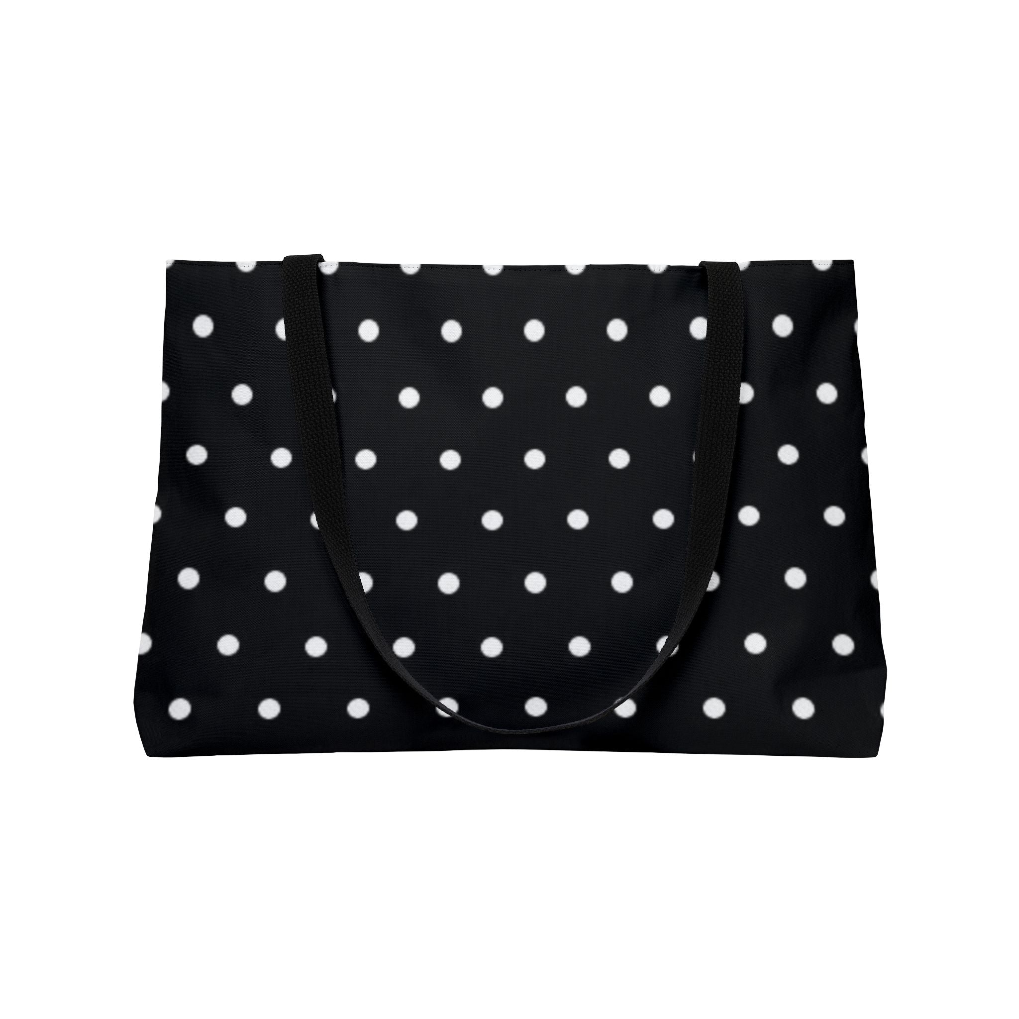 Black Polka Dot Weekender Tote Bag