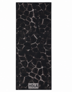 Amber Tortoise Pilates grip towel with tortoise shell pattern, non-slip microfiber suede hot yoga towel by YŌLĀ SCULP'T