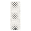 Black and white polka dot yoga mat with non-slip rubber base and microfiber suede top by YOLA