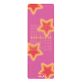 Pink God Is Love yoga mat with glowing star design by Yola