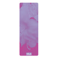 Yoga mat with floral design and 'YOLA' branding on a white background