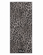 Leopard print Pilates grip towel, non-slip microfiber suede hot yoga towel by YŌLĀ SCULP'T