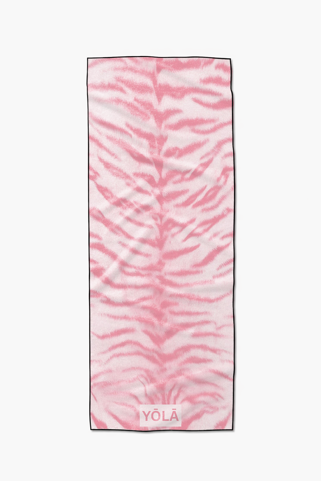 Pink zebra print yoga mat towel with non-slip microfiber suede surface for Pilates and yoga by YOLA