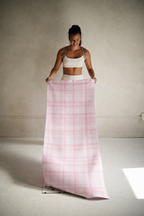 Pink Plaid Grip Towel
