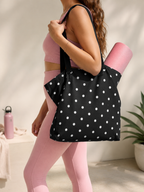 Black Polka Dot Weekender Tote Bag