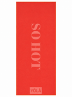 Orange So Hot Grip Towel by YŌLĀ SCULP'T featuring premium microfiber suede, sweat-activated grip, quick-dry fabric, and a non-slip silicone dot backing.