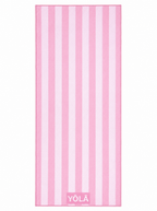 Strawberry Ribbon pink striped Pilates grip towel, non-slip microfiber suede hot yoga towel by YŌLĀ SCULP'T